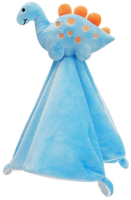 Manta de seguridad suave Dinosaurio Lovey Blankie 14| Juguete de peluche azul Pro Gleem Foto 1 de 4