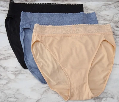 Wacoal 871353# Cotton Comfort Touch Hi-Cut 3-Pack Panties US Size S - Image 1 of 4