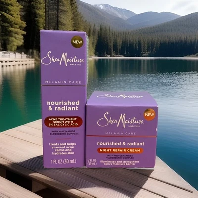 Увлажняющий ночной восстанавливающий крем Shea 2 унции питательный и сияющий меланин для лица уход 1 унция - Изображение 1 из 4