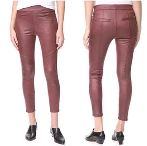 NUEVO CON ETIQUETAS Free People Borgoña Imitación Cuero Leggings Pantalones Talla 26 - Imagen 1 de 7