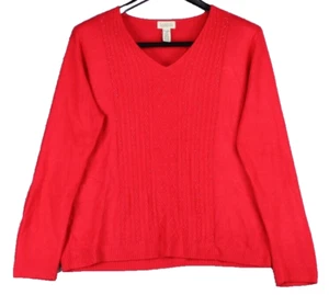 Classic Elements Top Women's Size XL Red Beads Long Sleeve Blouse Pullover - Picture 1 of 4