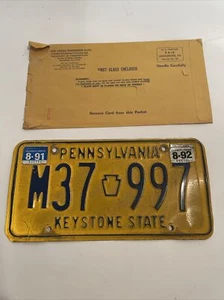 1991-1992 Pennsylvania License Plate - M37 997 - Picture 1 of 12