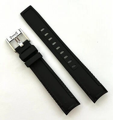 Correa de reloj de goma negra original Hamilton Frogman H777050 20 mm Foto 1 de 3