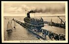 HAMILTON Ontario Postcard 1910s Steamer TURBINIA Beach Piers by ISC Picton