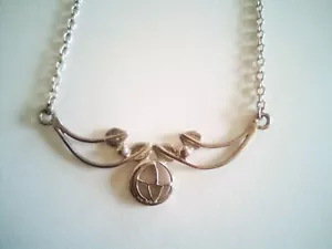 Precioso Collar de Artes y Oficios Rosa Rennie Mackintosh de Plata Esterlina Sólida - Imagen 1 de 3