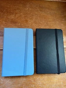 Lot of 2 Small Light Blue Exceed w Lined Paper & Black Piccadilly w Plain Paper - Picture 1 of 10