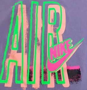 Nike Air Mens T-Shirt Size Medium Purple Shirt Sleeve Spellout Retro Reissue - Picture 1 of 6