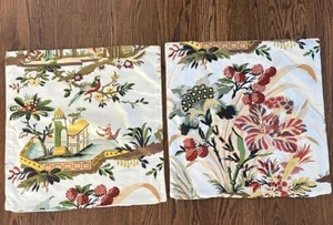 2 Brunschwig & Fils, Le Lac Linen Print Bird Floral Euro Custom Pillow Cover - Picture 1 of 17
