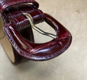 Vintage Belt Alligator Grain Steerhide Made in USA for Nordstrom Burgundy 26/P - Picture 1 of 11