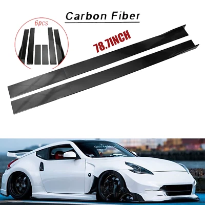 Side Skirt Extension Lip Body Kits Carbon Fiber Painted For Nissan 200SX S15 - Imagem 1 de 4