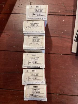 6 - PASS & SEYMOUR 5851-I SINGLE RECEPTACLE 20A 250V IVORY - Image 1 of 2