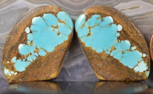 Par de cabujones a juego turquesa número ocho mina cabujones a juego - Imagen 1 de 2