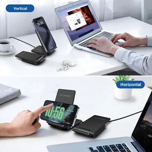 30W Fast Wireless Charging Station For Apple iPhone 15 Samsung Galaxy S24 Ultra - Picture 1 of 25