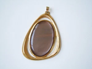 Anhänger mit Perlmutt Stein groß Braun 16,9 g/6,6 x 4,6 cm - Bild 1 von 3
