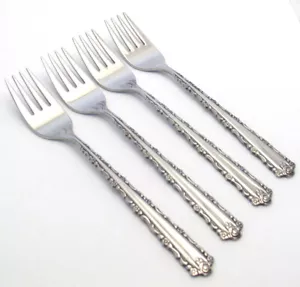 Oneida Cherie Salad Forks Stainless Steel Deluxe Glossy Set of 4 - Picture 1 of 4