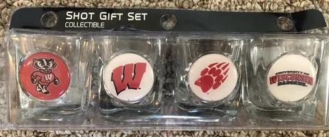University Of Wisconsin Badgers NCAA Shot Glass - 4 Pack Cover