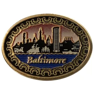 Baltimore Maryland City Skyline Scenic Travel Souvenir Pin - Picture 1 of 2