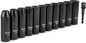 Titan 42401 12-Piece 1/2-Inch Drive Metric Deep Impact Socket Set - Picture 1 of 3