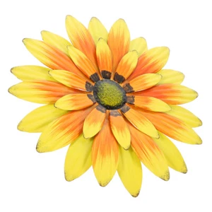 3 Count Artificial Flower Pendant Metal Wall Decor Indoor Outdoor - Picture 1 of 12