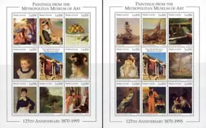 PINTURAS SIERRA LEONE 1995 fr. MUSEO METROPOLITANO x2 M/S MNH RENOIR GOYA - Imagen 1 de 1