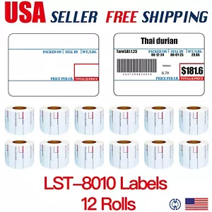 CAS LST-8010 Printing Scale Label, 58 x 40 mm, UPC 12 Rolls Per Case )B - Picture 1 of 10