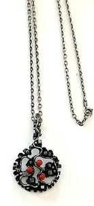 Silver design pendant/silver chain° 835/1000° coral° modernist° - Picture 1 of 12