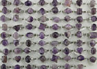 Wholesale Lots 40pcs Mixed Silver P Jewelry Purple Natural Stone Women Lady Ring