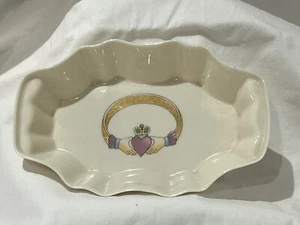 Irish Parian Donegal China Claddagh Schmuckschale, 6"/16cm x 1"/3cm - Bild 1 von 3