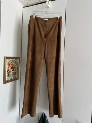 Max Mara F/W 1999 Brown Suede Pants Size 10 - Image 1 of 4