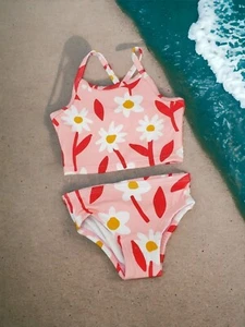 Hanna Andersson Badeanzug Kleinkind US 18-24 Monate/80 cm Rosa Gänseblümchen 2-teilig Neu  - Bild 1 von 14