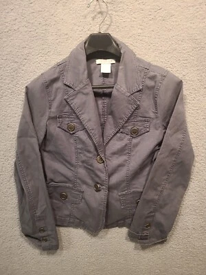 Charlotte Russe Short Jacket Women's Large Button Up Gray W/pockets - Image 1 of 4