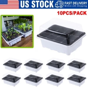 10Pack Seedling Trays Seed Starter Plant Growing Box Nursery Plant Pot Gardening - Picture 1 of 21