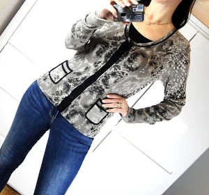 COMMA Damen Strickjacke Pullover Cardigan Bluse Animal Tunika Blogger Boho Gr 36 - Bild 1 von 16