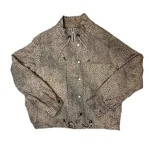 Rails Giacca Donna Media Tennessee Tawny Spots Leopardata Tan Zip Lino Tencel - Foto 1 di 12