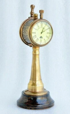 Hermoso Antiguo Telégrafo de Barco de Latón con Reloj Funcionando Steampunk Regalo De Colección Foto 1 de 4