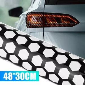 Black Honeycomb Film Sticker Car Accessories Tail Light Lamp Molding Trim Decor - Picture 1 of 13
