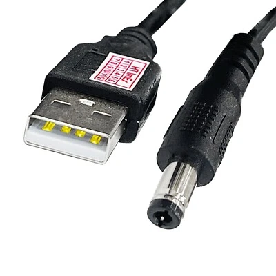 USB Adapterkabel USB A-Stecker auf Klinkenhohlstecker 5,5x2,5mm ca. 100cm lang - Bild 1 von 4