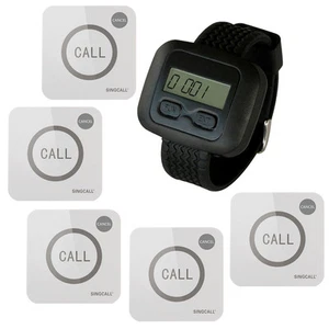 Sistema inalámbrico de llamadas de enfermería SINGCALL para hospital 1 reloj 5 botones táctiles - Imagen 1 de 9