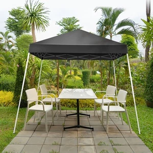 6x6ft Portable Pop-Up Canopy Tent, Folding Gazebo, Waterproof, Gray, Outdoor Use - Picture 1 of 7