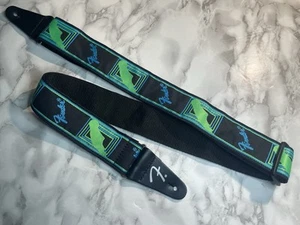 Fender 2" Neon Monogrammed Strap Blue and Green - Picture 1 of 5