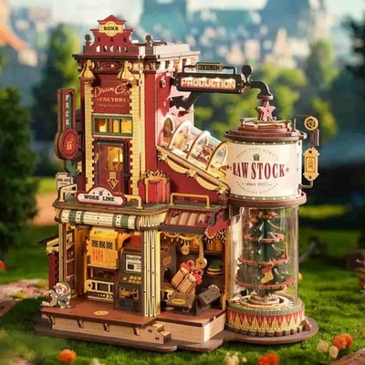 ROKR 3D Wooden Puzzle Music Box Model Kit Christmas Dream Gift Factory Xmas Gift - Image 1 of 4