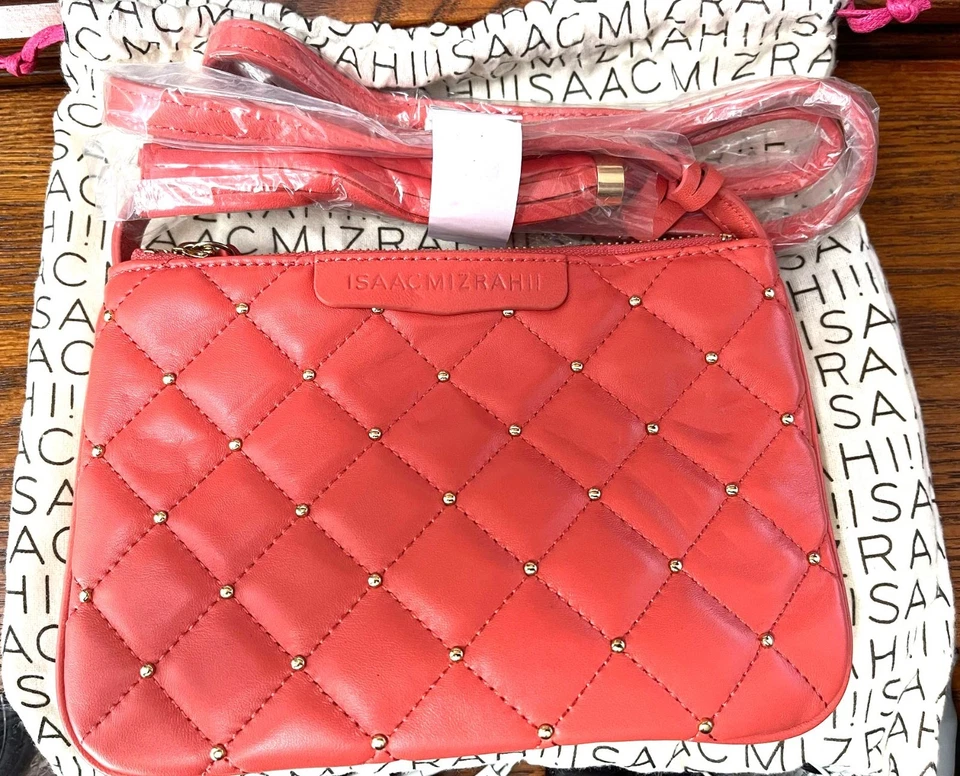 Isaac Mizrahi Live! Mini Bandolera Acolchada Corderos Cuero Borla en Hueso Nueva en Caja Foto 1 de 1