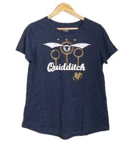 Harry Potter Quidditch Ladies Blue T-Shirt Top Size 14 VGC - Picture 1 of 5