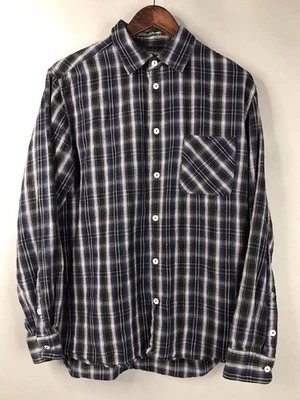 Men’s Martin Gordon Black Purple Plaid Shirt Large 100% Cotton Casual Preppy - Image 1 of 4