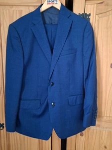 mens Moss Bros Tailored fit 3 piece Navy wedding suit size 40 chest - Picture 1 of 11