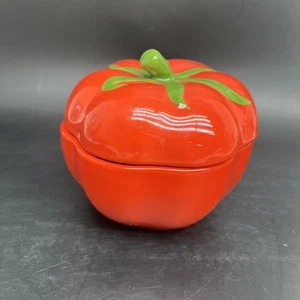 Barattolo Pomodoro 4,5" Ceramica a Forma di Verdura Rosso Ketchup Conservazione Alimenti - Foto 1 di 7