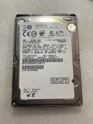 Hitachi 500 GB 7K500-500 2.5" Internal HDD 7200 RPM - Image 1 of 4