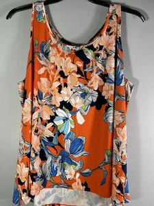 Chico's - Maglione donna senza maniche - floreale arancione multicolore - taglie forti 4 - Foto 1 di 10