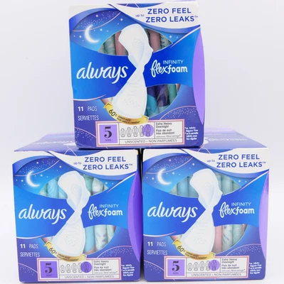 Almohadillas Always Infinity FlexFoam talla 5 extra pesadas durante la noche con alas flexibles 33 quilates Foto 1 de 2