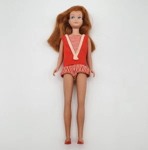 Muñeca Mattel Skipper 1963 de colección pelirroja pierna recta #0950 Japón traje original ++ - Imagen 1 de 14